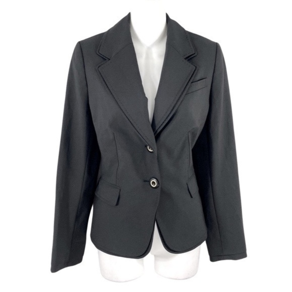 Antonio Melani black double layer lapel two button blazer jacket 8
